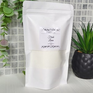 Scented carpet freshener in Fresh Linen 300g pouch Fragranced luxury carpet deodoriser Fresh Linen scented carpet powder freshener 300g pack