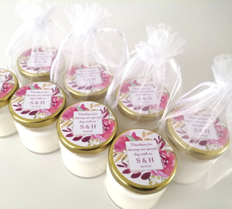 Personalised Wedding Favours Mini Candle Favours Bespoke Etsy UK