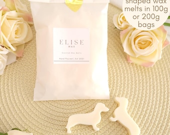 Dachshund wax melts Strong scented Daxy themed home fragrance gifts Dog lover present ideas