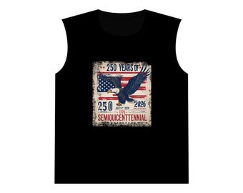 Semiquincentennial Eagle 250 Years Muscle Tank | American Flag Patriotic