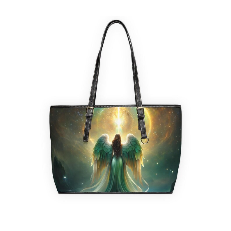 Angel Wings Cosmic Light HandBag | PU Leather Shoulder Bag image 2
