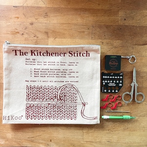 Kitchener Stitch Project Bag with Tools - Knitting,Toolkit Pouch