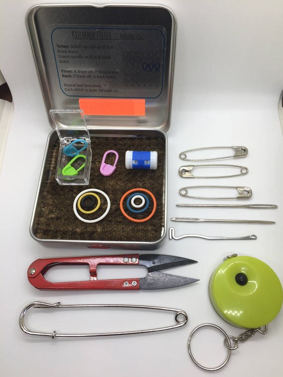 The Best Knitter s Toolkit Metal Box Notions Scissors Stitch