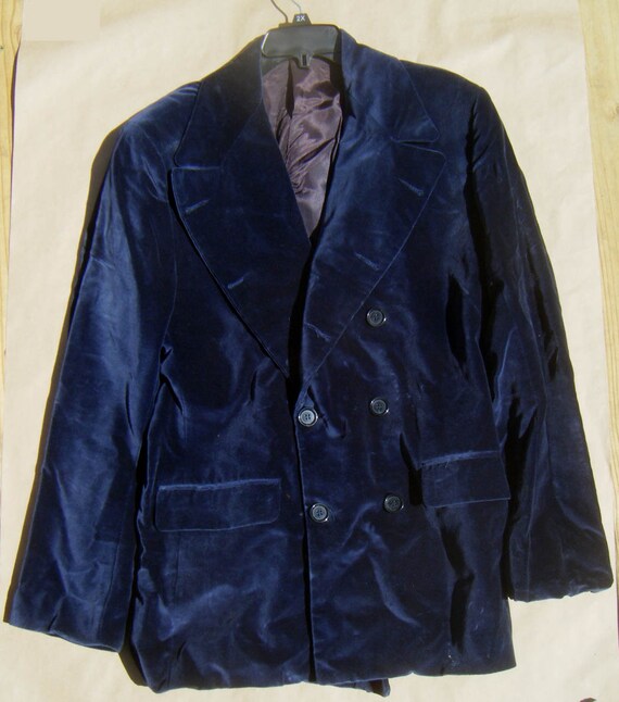 Blue Velvet double breasted 1960's Mod style men's