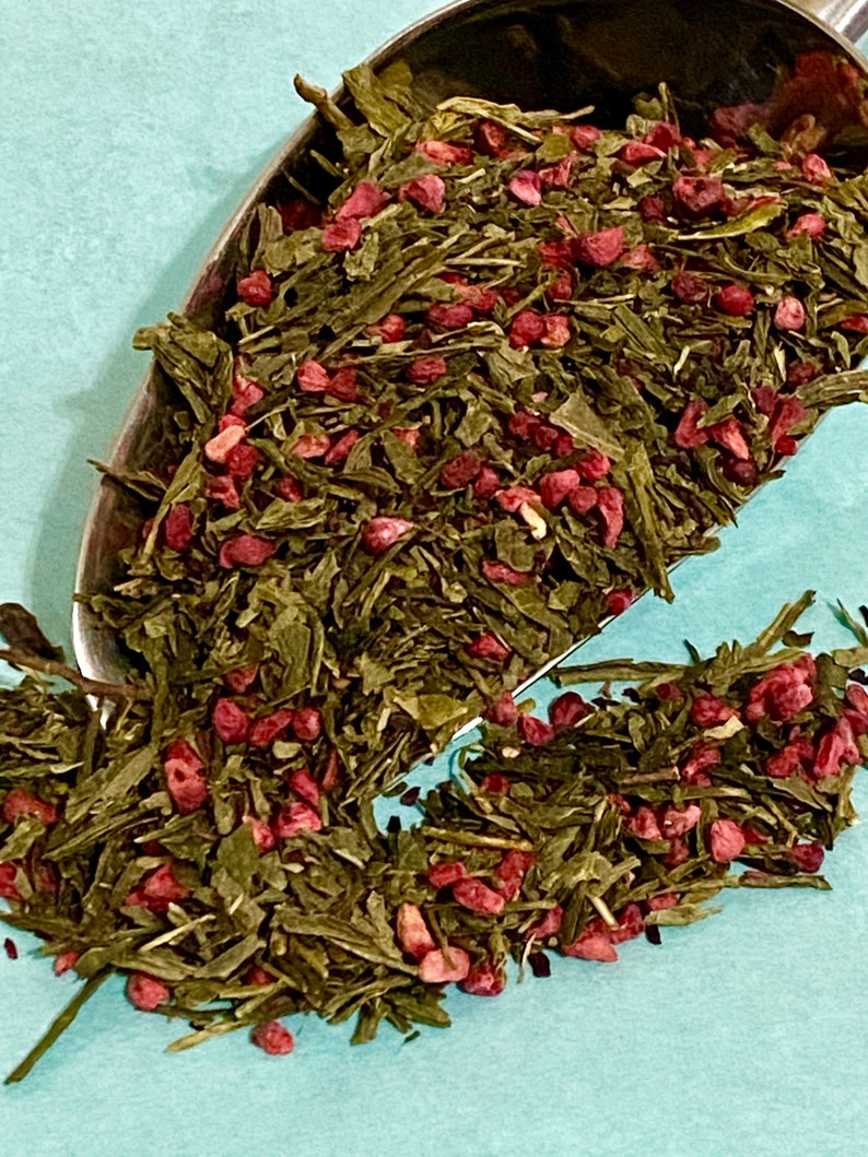 RASPBERRY GREEN Tea, USDA Certified Organic, non-irradiated. Delicious Final Sale image 2
