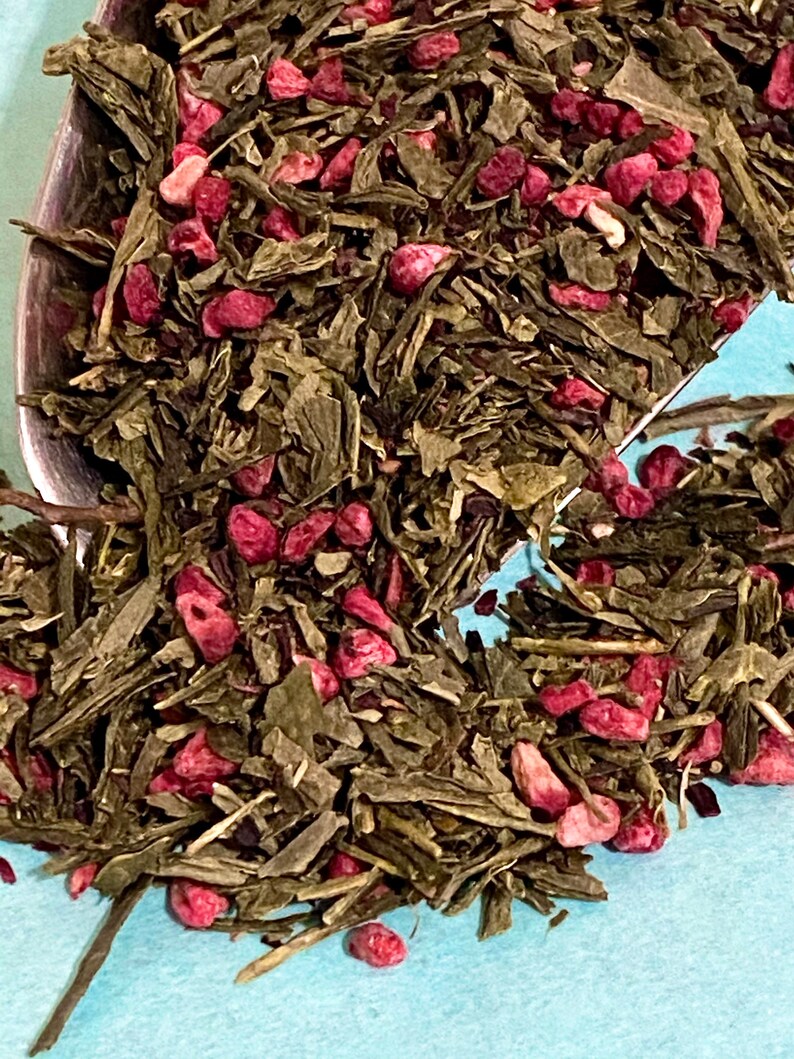 RASPBERRY GREEN Tea, USDA Certified Organic, non-irradiated. Delicious Final Sale image 3