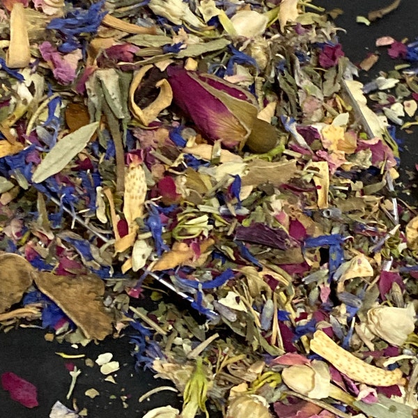 The ULTIMATE LOVE HERB Blend, casting herbs, ritual herbs, bath herbs. 1 ounce. Contains rare and costly flowers and herbs. Final Sale!