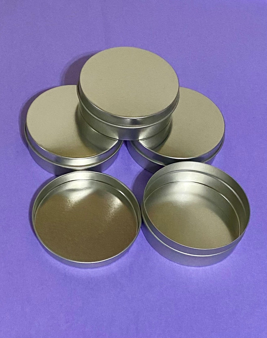 TINS, Empty. Push Top 4 Oz Tins. Great for Balms, Powders, Salves