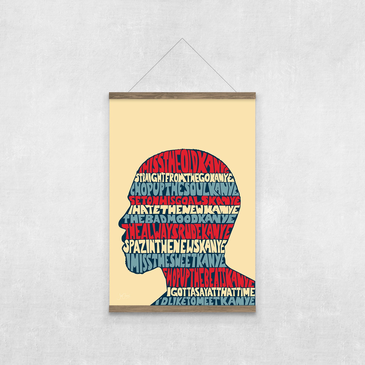 Kanye West I Love Kanye Lyrics Illustrated Poster Print A6 Etsy