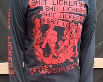 Shitlickers - ひび割れた警官の頭蓋骨の長袖 *限定*