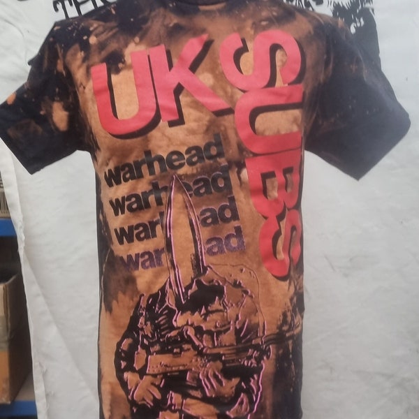 UK SUBS Warhead t-shirt official - Bleach Out BLACK - Web Exclusive