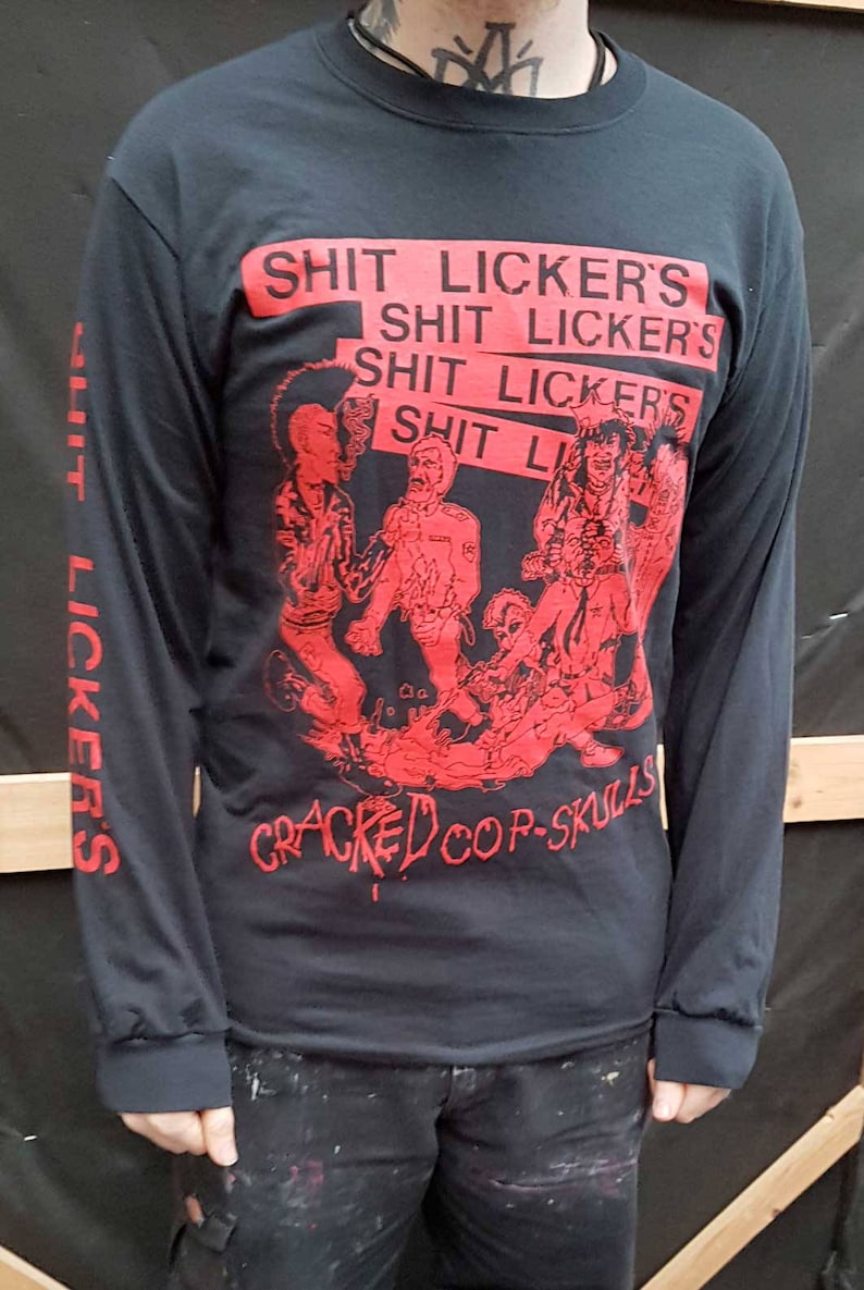 Shitlickers - Cracked Cop Skulls Longsleeve *LIMITED* image 1