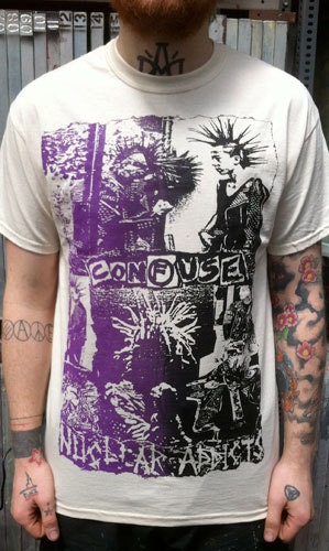 Image of Confuse - Nuclear Addicts T-Shirt Uk Shipping Included
