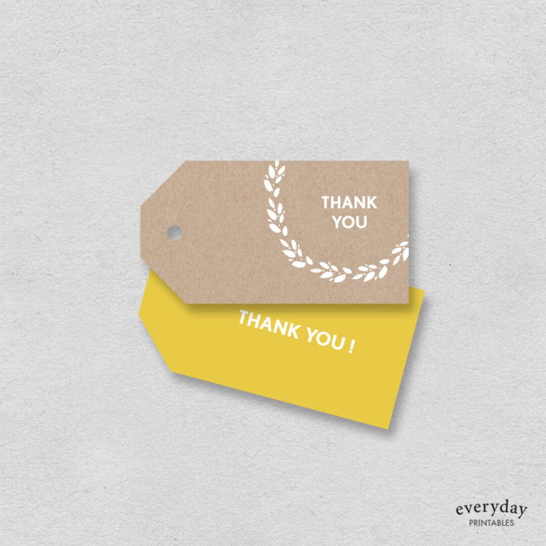Printable Favor Tags Thank You Tags Digital Thank You Note Etsy