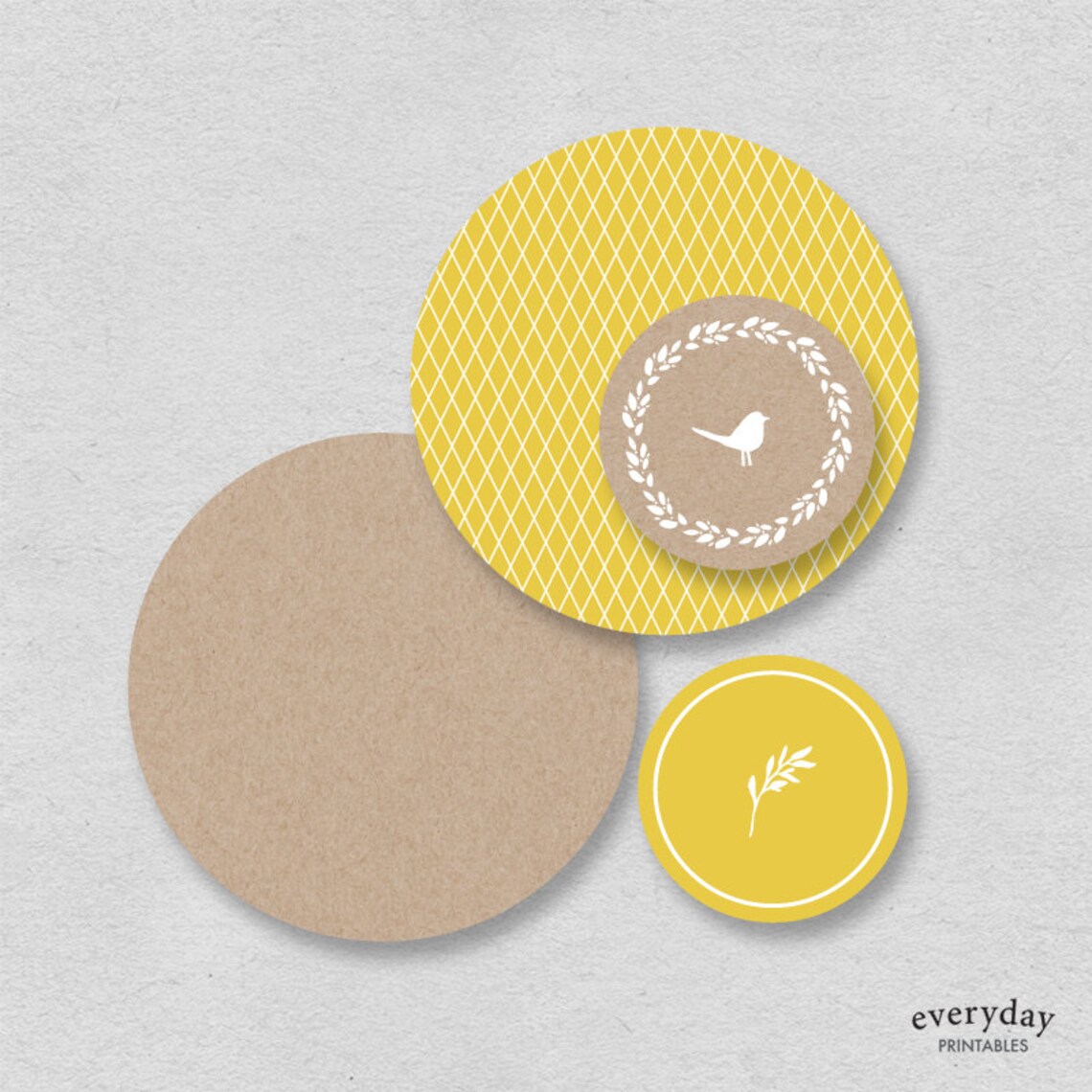 Table Confetti Printable Kraft Table Decor Circle Paper Party