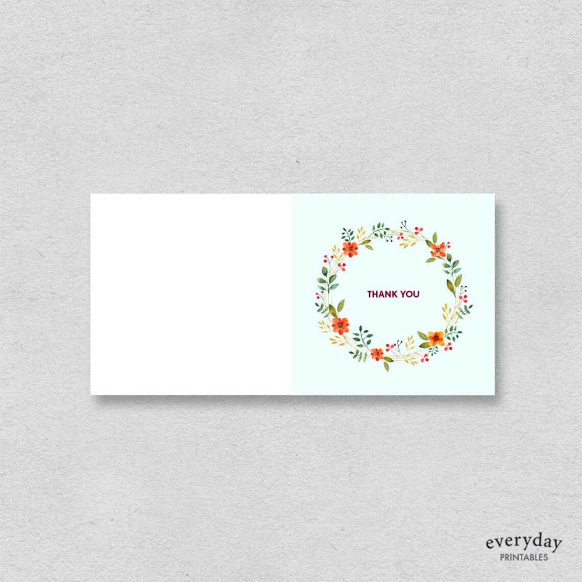 Printable mini thank you cards mint floral small thank you Etsy México
