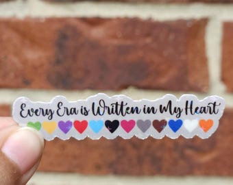 Every Era Is Written in My Heart Sticker, Pop Star Inspired Vinyl Decal, Music Lover, Fan Art, Laptop Water Bottle Sticker, Tour Sticker