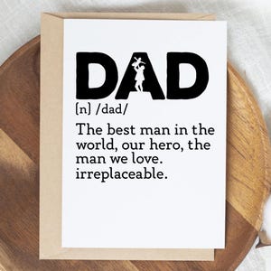 Papa unique en son genre | Carte de voeux pour la fête des pères | Carte unique pour papa | Carte de papa amusante | Cadeau pour lui de la part d'une fille ou d'un fils | Définition de papa