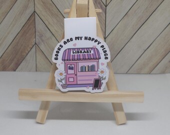 Book Is My Happy Place Magnetic Bookmark, Book Lover Gift, Reading Accessory, Cute Bookish Magnet, Planner and Journal Bookmark