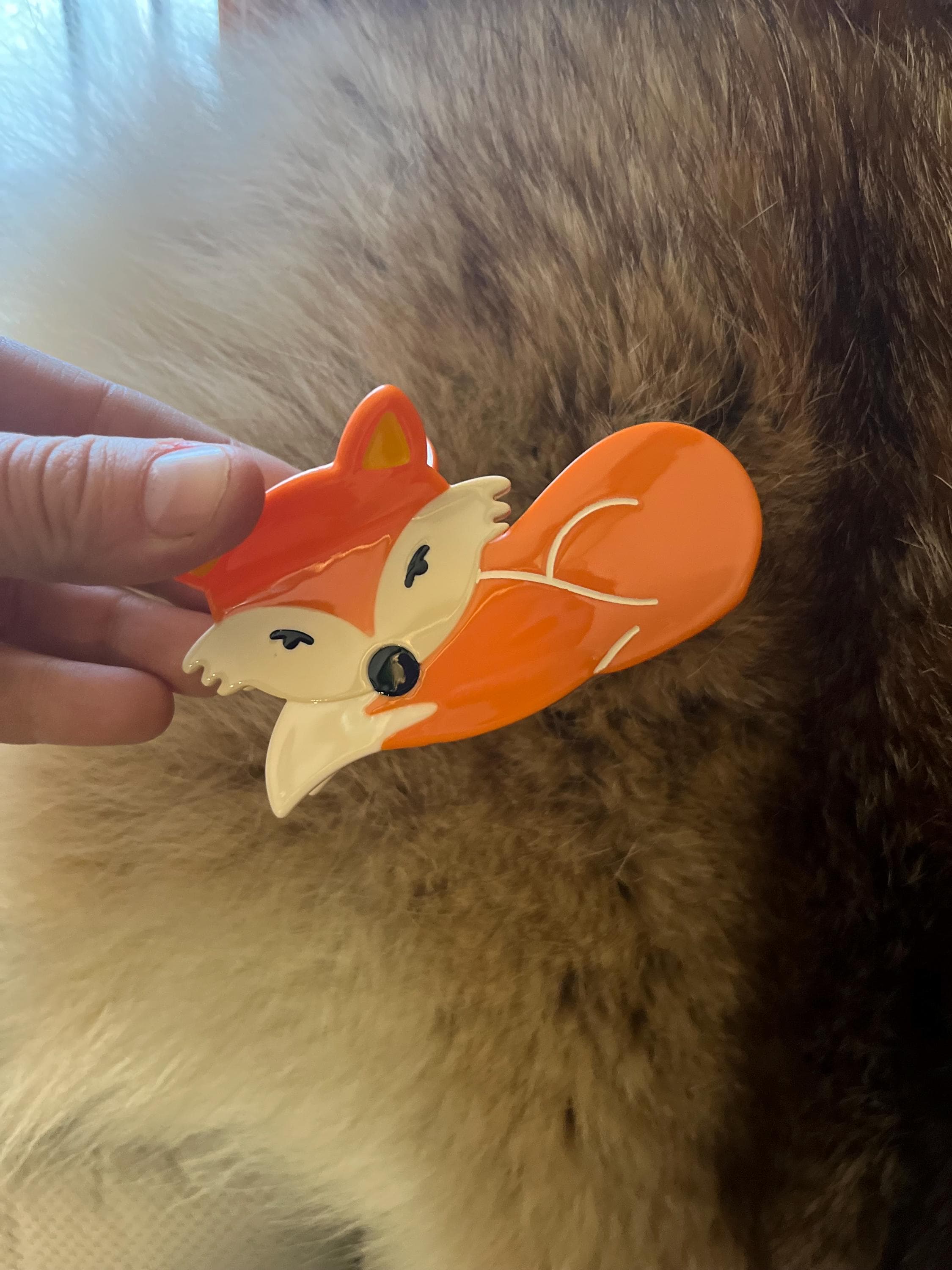 Fox Woodland Animal Claw Hair Clips, fox Woodland Animals Hair Accessories, Kids Hair Barrettes