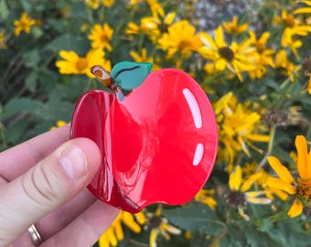 Apple Hair Claw Clip, Fruit Design, Hair Accessory, Red Apple Clip, Cute Hair Clip, Apple teacher Gift, back to school outfit