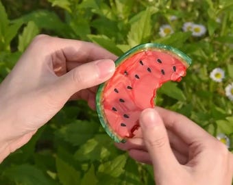 Watermelon Hair Claw Clip, Fruit Design, Hair Accessory, Summer watermelon Clip, Cute Hair Clip, watermelon Lover Gift
