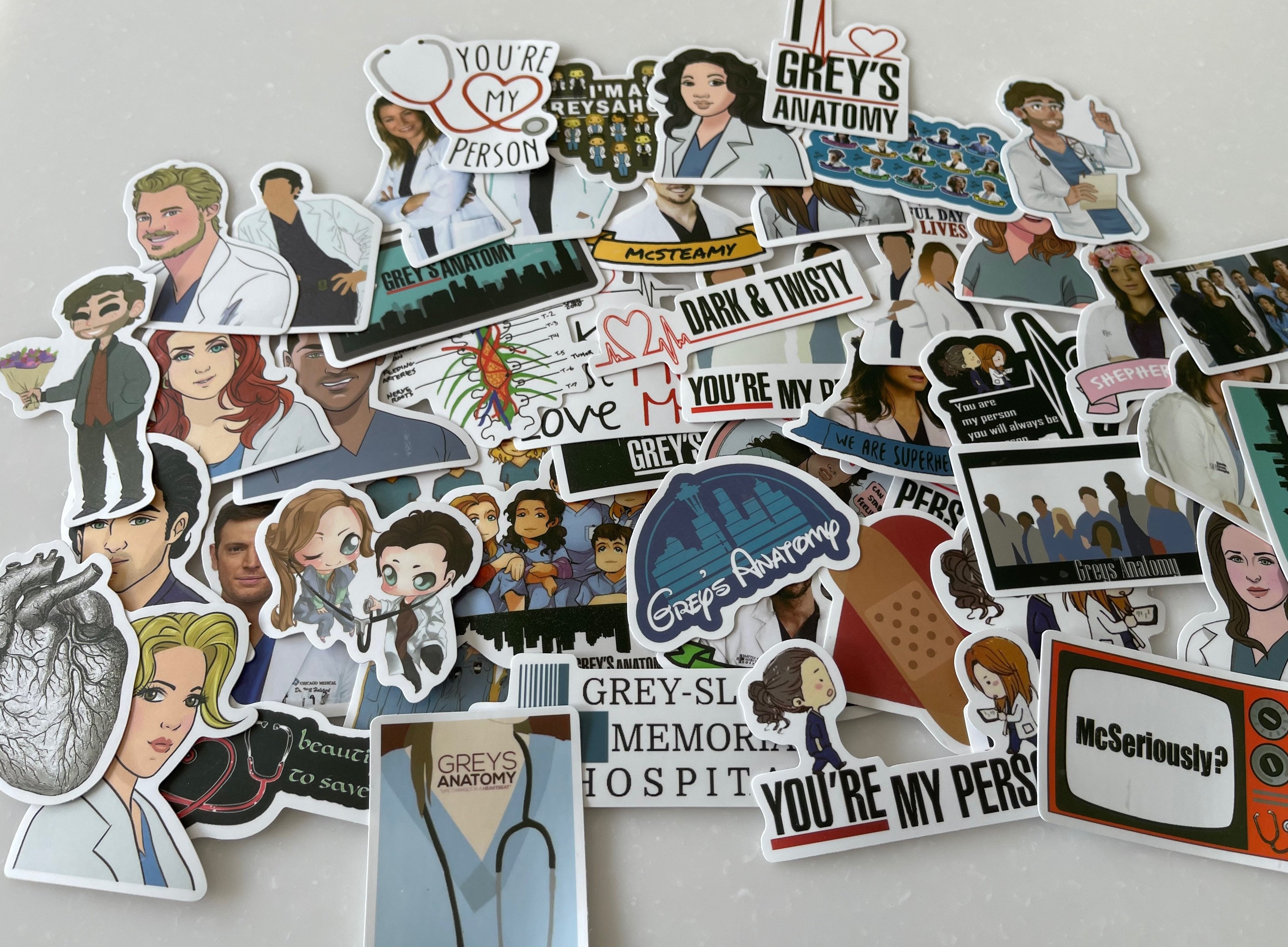 Greys Anatomy Stickers/ Inspired/ Derek Shepard/ Meredith - Etsy