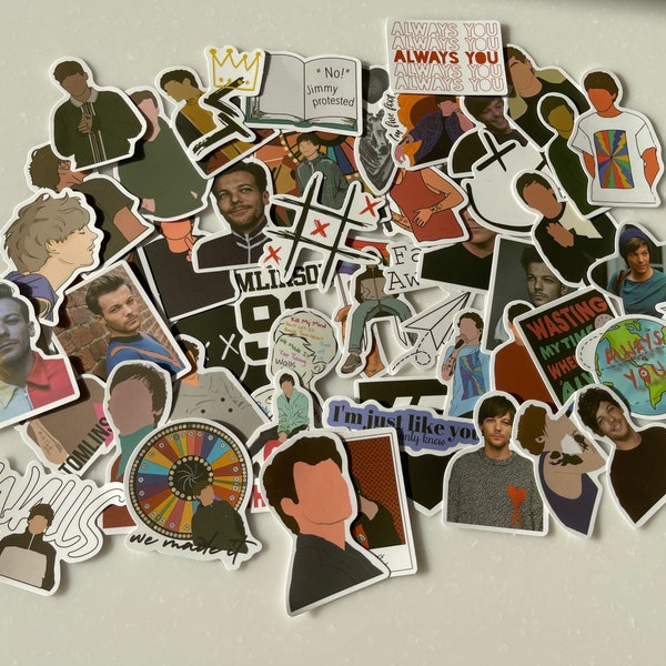 Louis T sticker packs (inspired). Packs of 24 or 48, one direction, Walls, 1D, Louis T