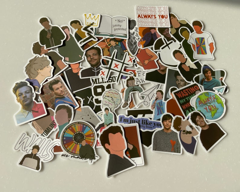 Louis Tomlinson sticker packs (inspired). Packs of 24 or 48, one direction, Walls, 1D, Louis T 