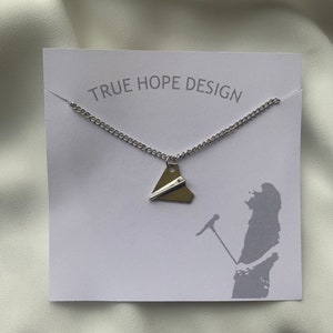 Necklace Gold One Direction Harry Styles Paper Airplane Necklace