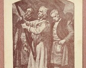 Polish uprising 1863-1864 January uprising. Old Ossolińskich we Lwowie postcard 1910s Polish peasant, tradesman, nobleman, banner
