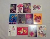 Jahrgang legen Sie unbenutzte Postkarten Gruß: Russische 