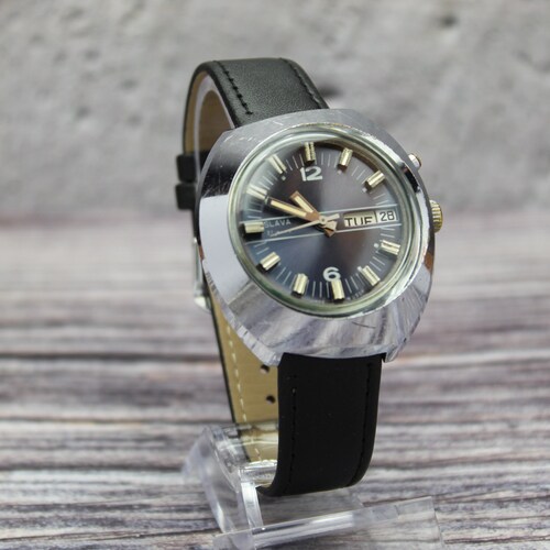 Unusual Rare Asymmetry Beautiful mens watch SLAVA USSR. Serviced! Mechanical (Automatic) mens watch Glory 2427 in Box. shops Perfect gift for him!