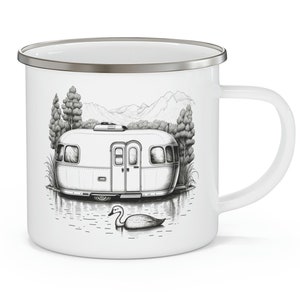12 Ounce Camping Mug with Vintage Camper Art, Camping Coffee Mug, Perfect Gift, Campfire Mug for Coffee, Tea, Tasty Libations