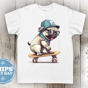 Cute Funny Pug Dog Skateboarding Skater Trucks Shirt Gifts Cute Funny Pug Dog Skateboarding Skater Trucks Shirt Gifts