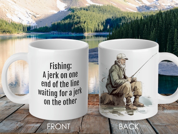 Jumbo Ceramic Mug 20 Ounces Grumpy Old Man, Funny Fishing Gift