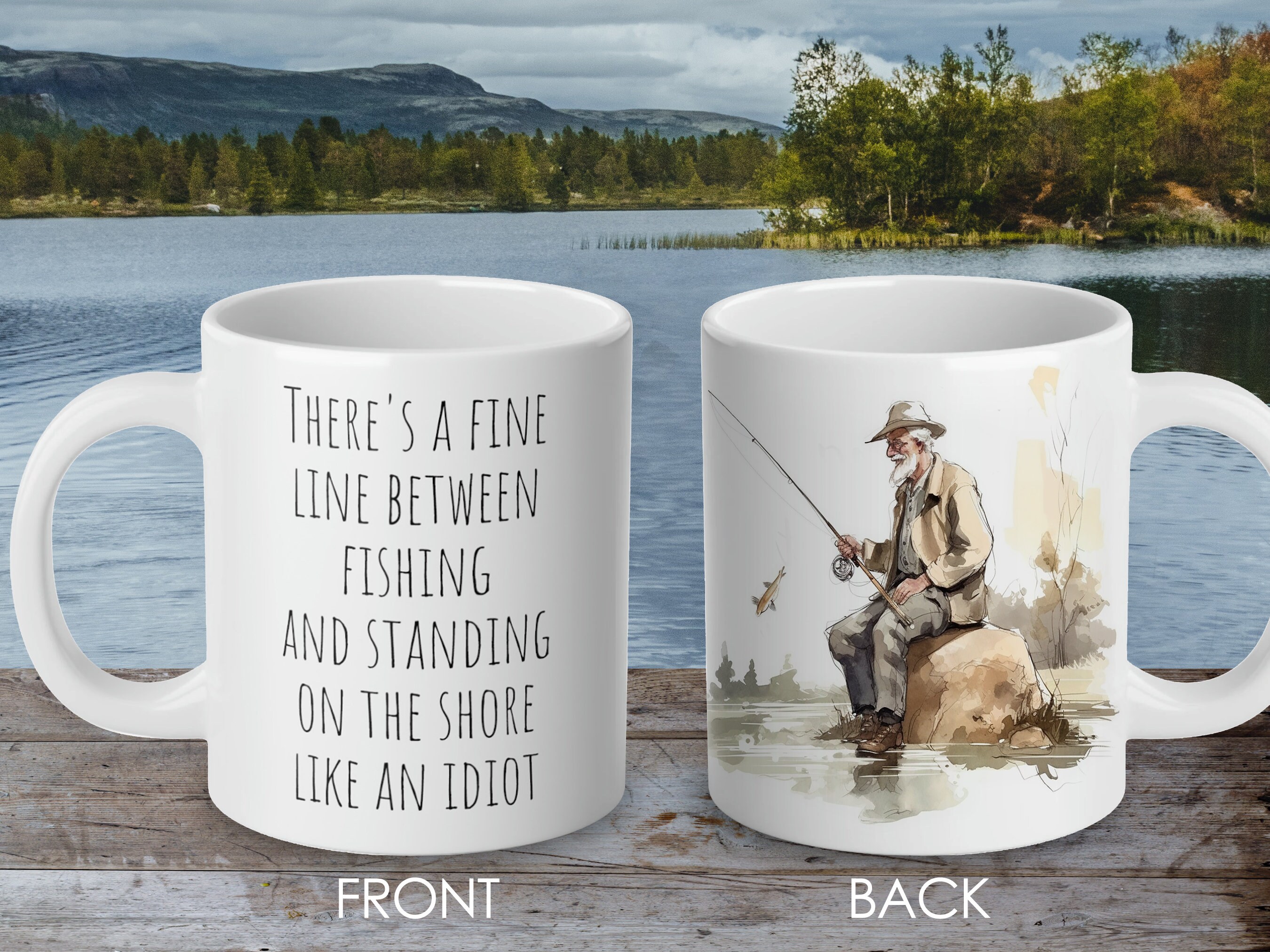 Fishing Coffee Mug 15oz White - Just One More - Fishing Funny Gift For  Fishing Lover Outdoor Enthusiast Fishing Dad Grandpa Uncle Fisherman Lake  Lover : : Home