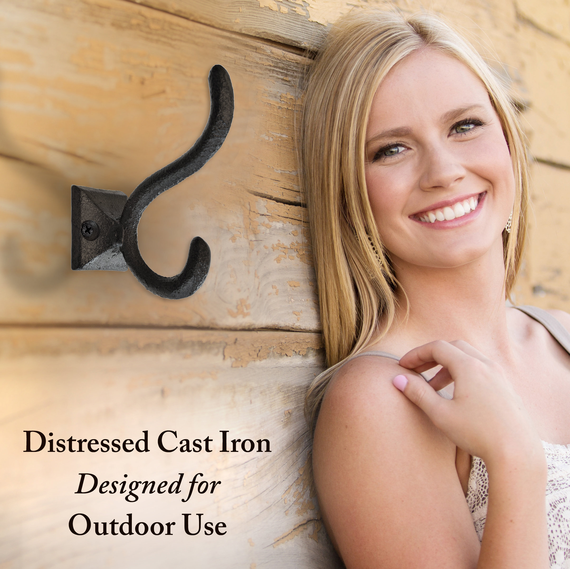 Rustic Cast Iron Coat Hooks 5 Pack Wall Mounted Farmhouse Etsy