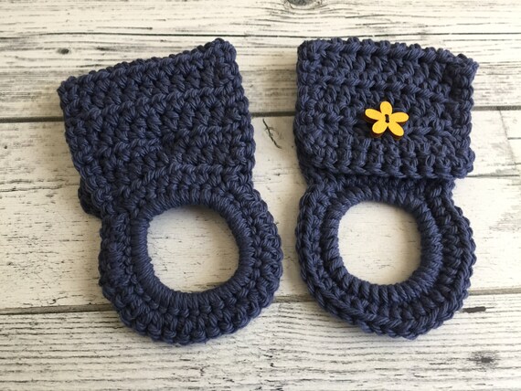 Blue Crochet Towel Holder Dish Towel Holder Kitchen Towel Etsy