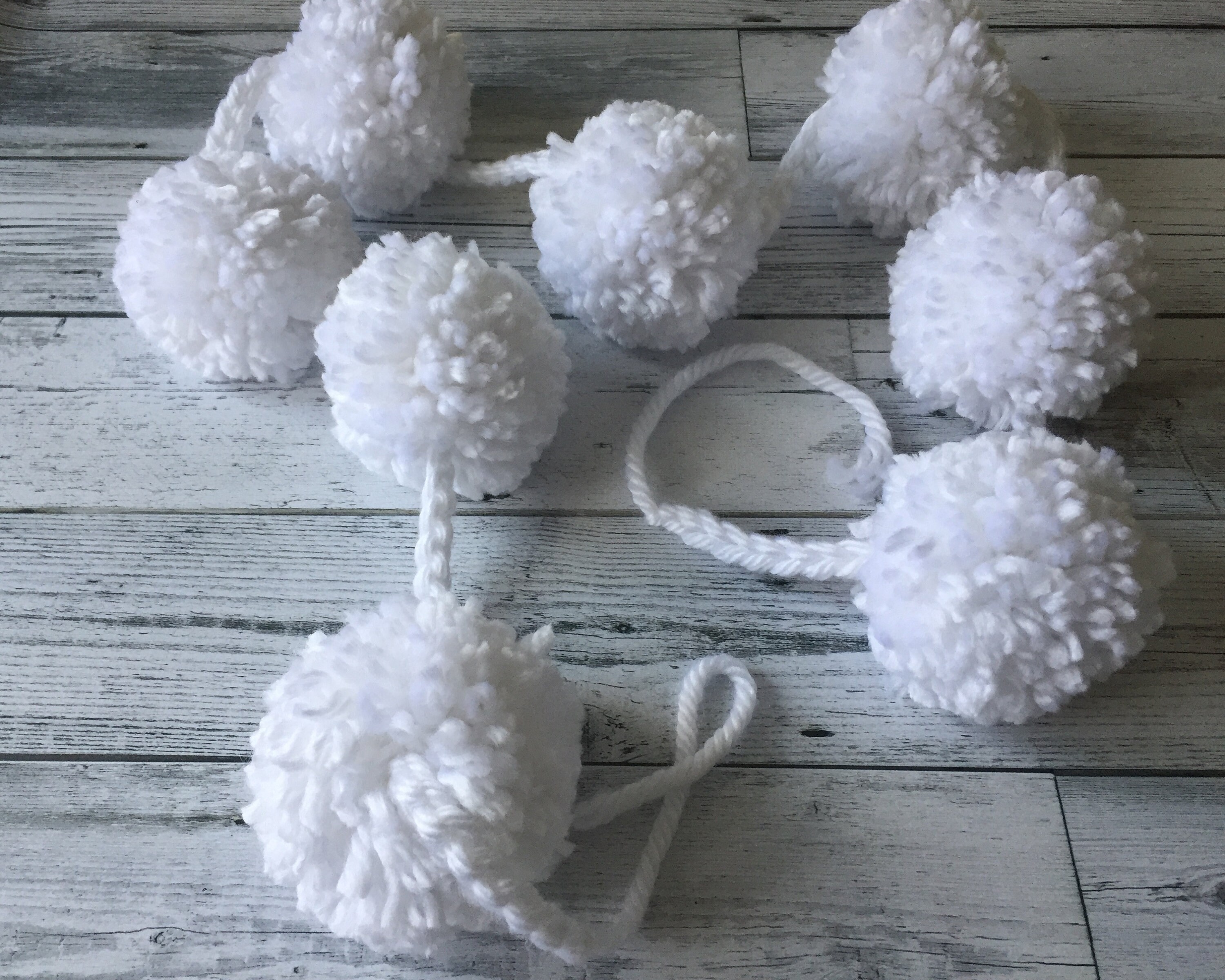 White Pom Pom Garland Party Garland Valentine Decor Etsy