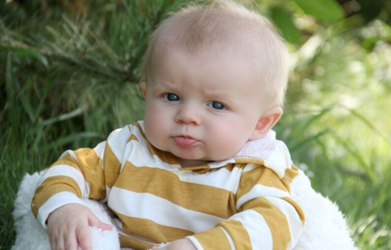 Mustard Stripes Baby Boy Outfit Hoodie and Leggings Set Etsy
