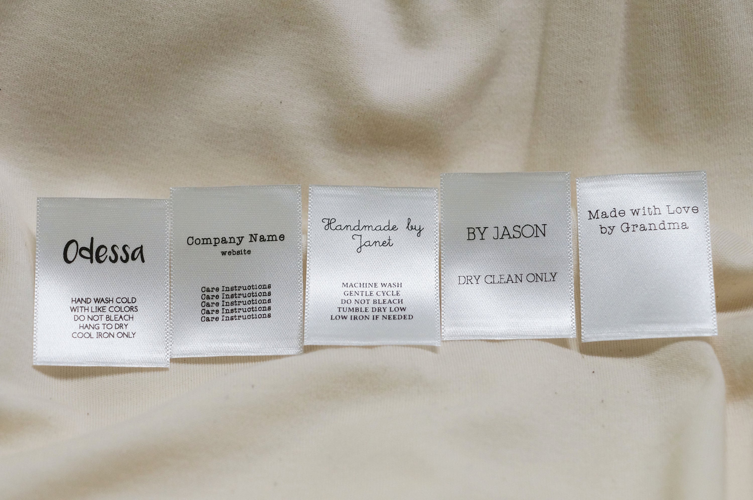 Satin label cheap