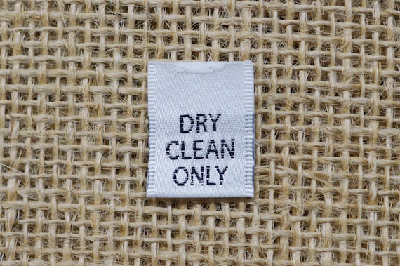 DRY CLEAN ONLY 100 PCS WHITE WOVEN FOLDED CLOTHING CARE LABEL