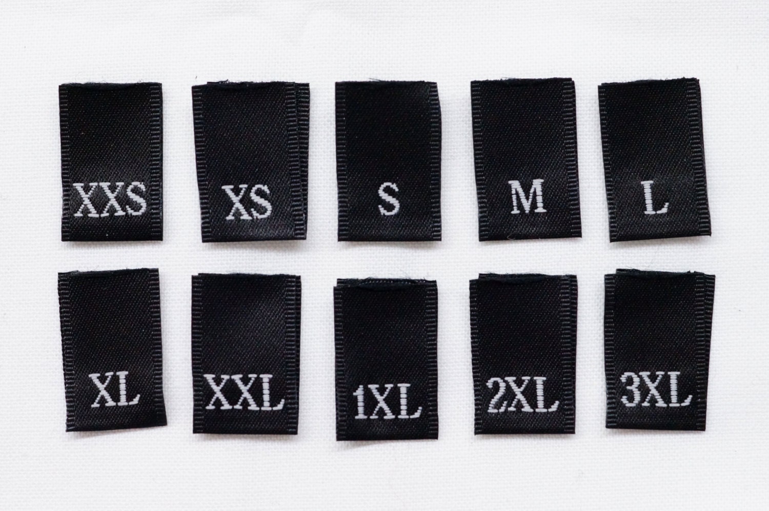 Cotton Woven Label with 3 lines of Block All caps text