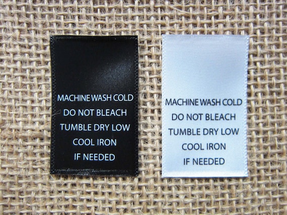 Printed Satin Care Clothing Labels- Machine Wash Cold - 1