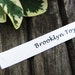 Custom Printed Satin Clothing Label - Include Your Own Text - White Labels with Black or Charcoal Gray Print - Straight Cut/No Folds