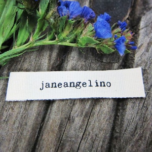 Custom Cotton Clothing Labels - Include Your Own Text - Natural Color Cotton with Black Print - 500 pcs or 1000 pcs