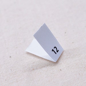 Printed Satin Size Tabs-For Childrens / Kids & Baby Clothing-White Labels w/ Black Letters Folded Size Labels Up to 10 Different Sizes image 3