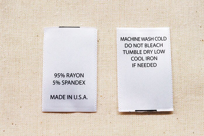 Printed Satin Care Clothing Labels White With Black Text - Etsy