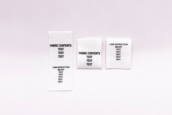 Custom Cotton Care Labels White Soft Cotton Flat Straight - Etsy